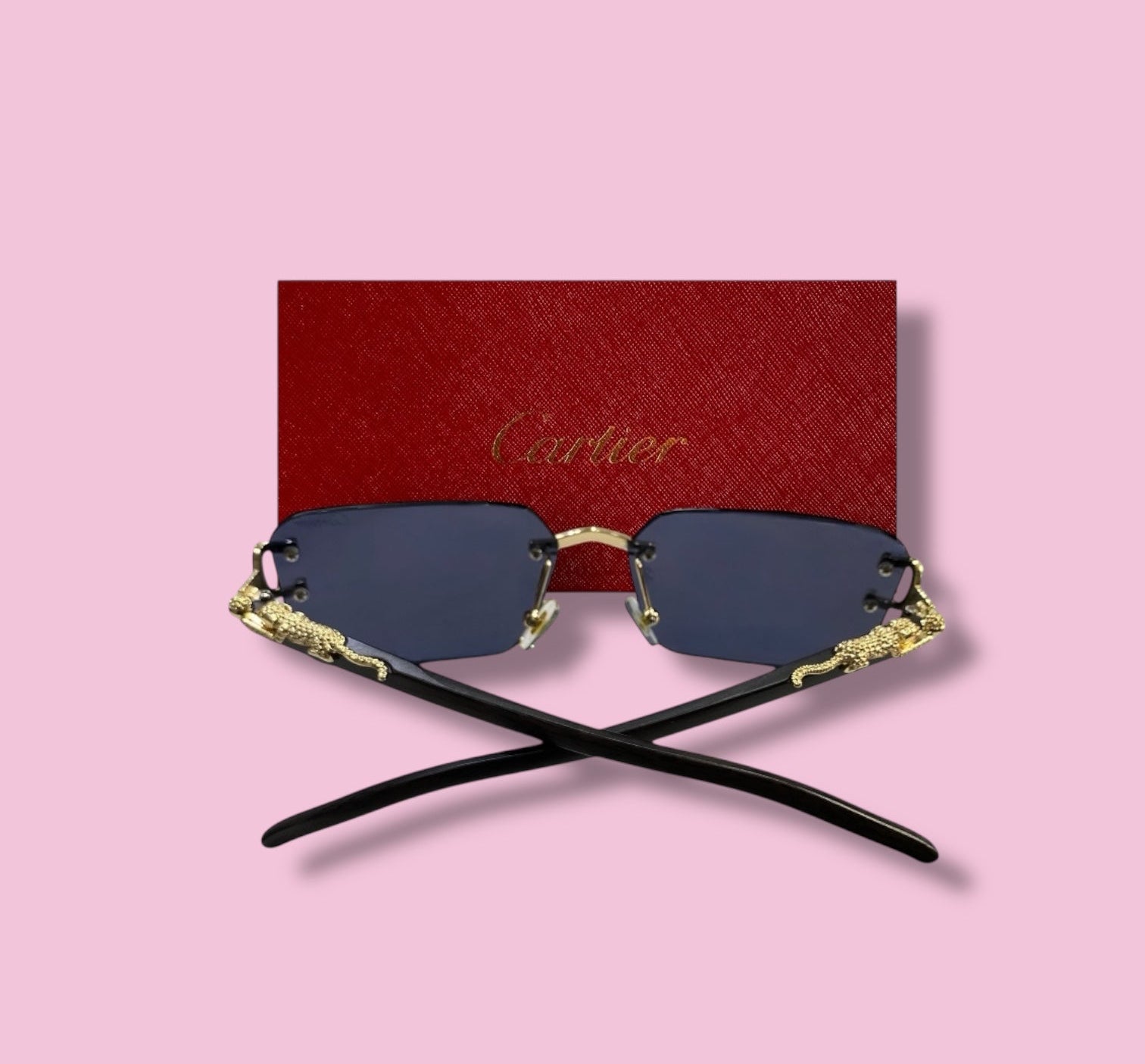 Premium Cartier Rimless Women Sunglasses - Blue