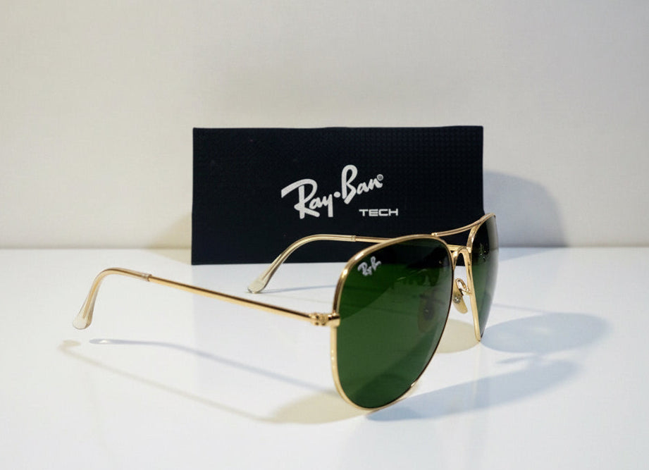 RayBan Aviator RB 3025 Luxery Golden Sunglasses Men - Green