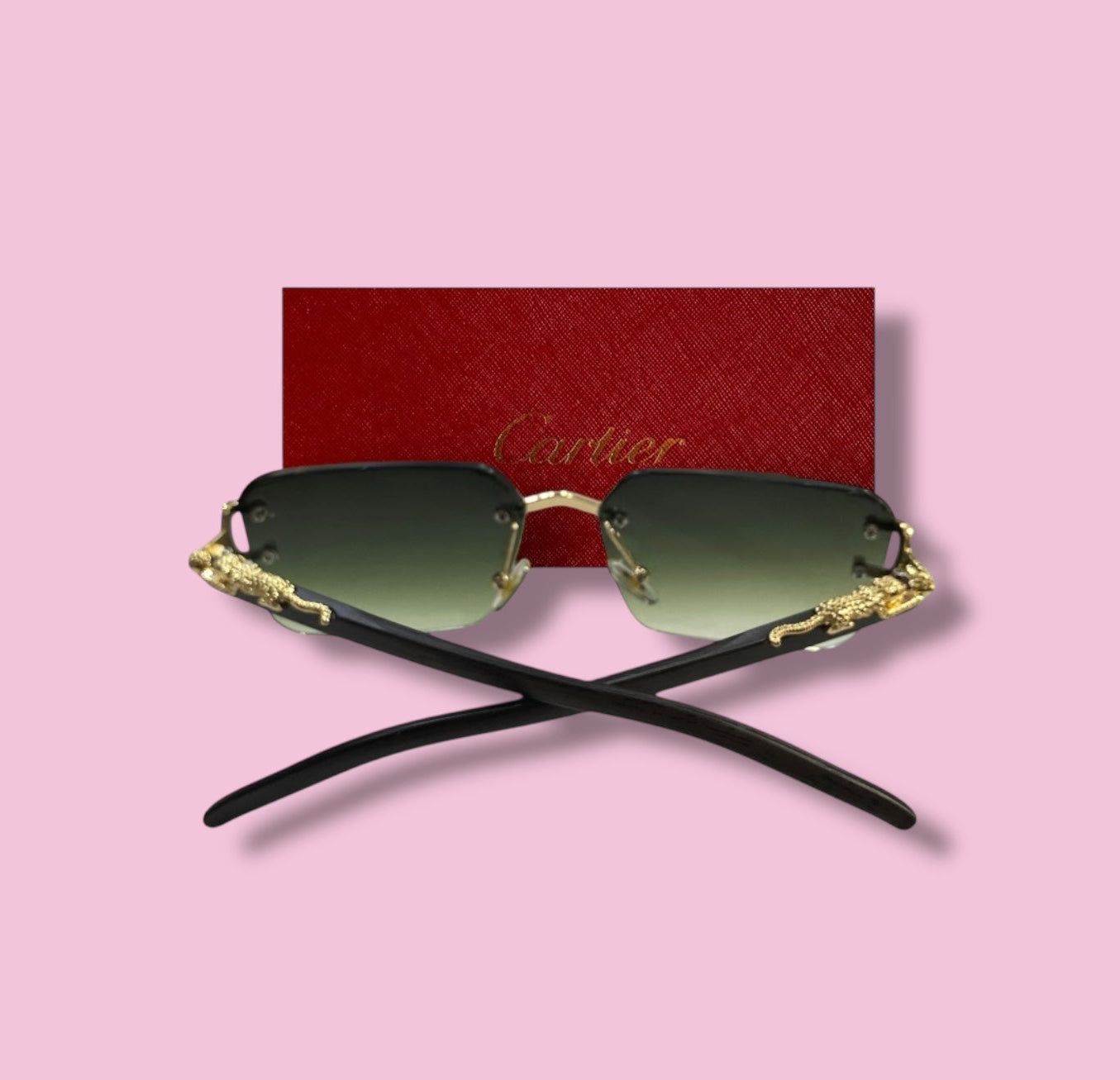 Premium Cartier Rimless Women Sunglasses - Green