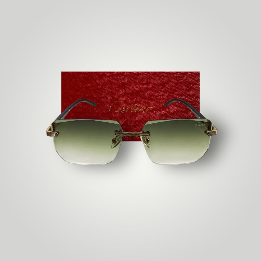 Cartier Luxury Rimless Women Sunglasses - Green