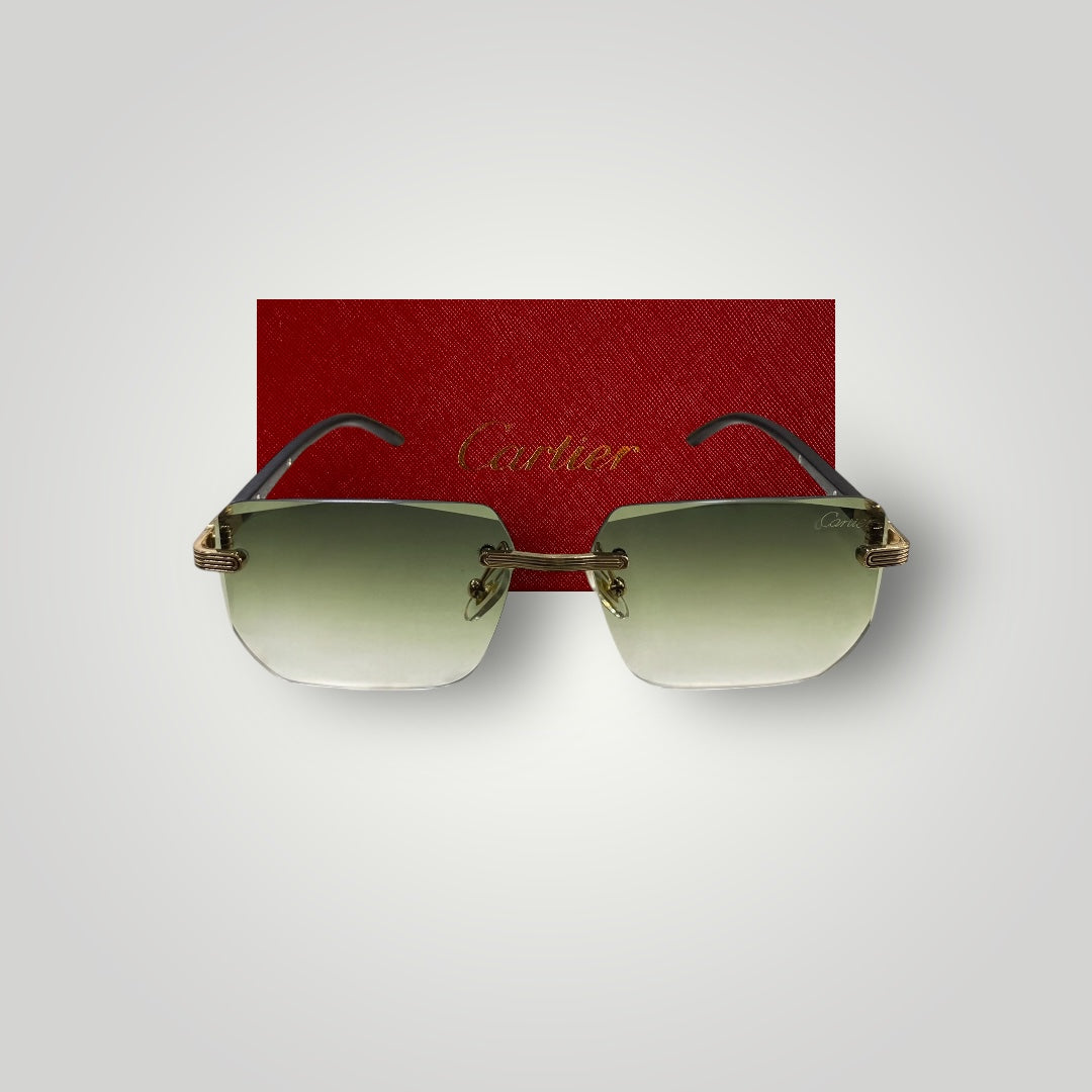 Cartier Luxury Rimless Women Sunglasses - Green