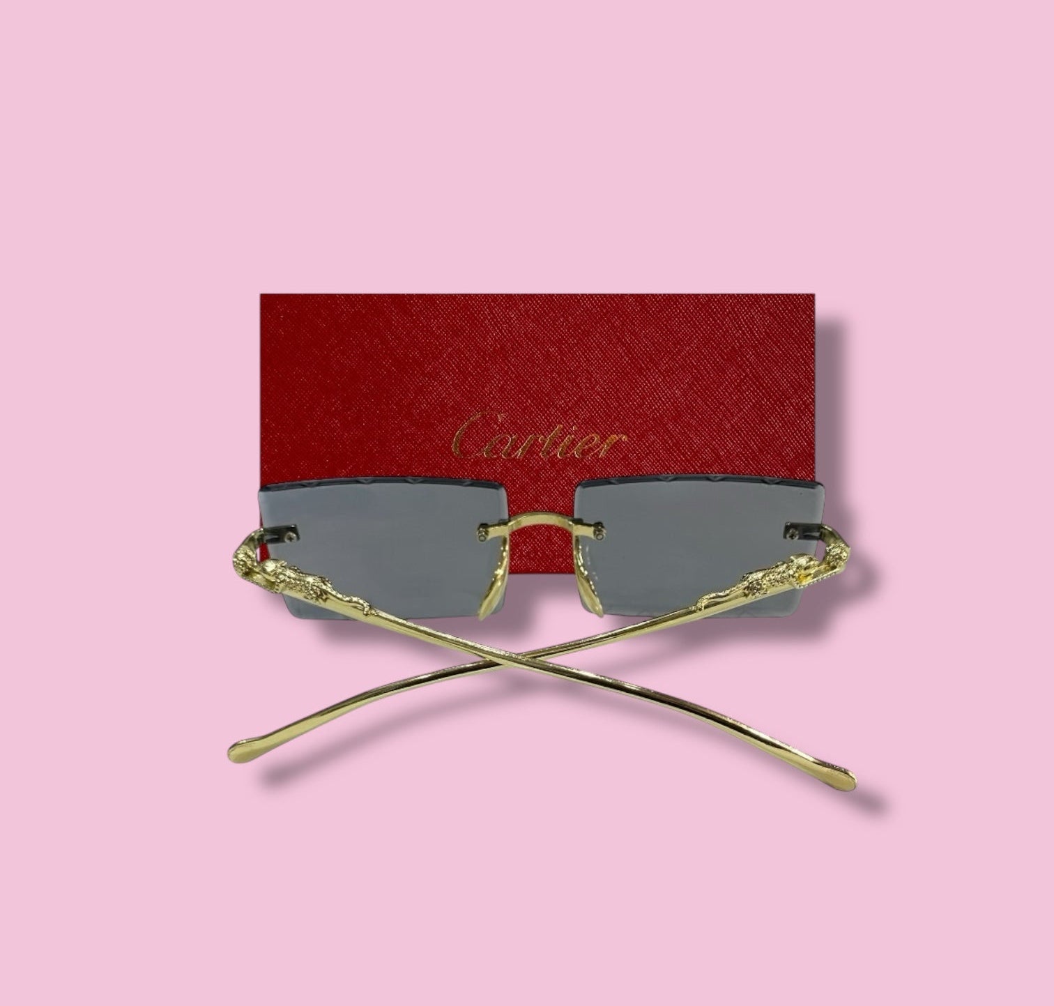 Cartier Women Gold Frame Sunglasses - Blue