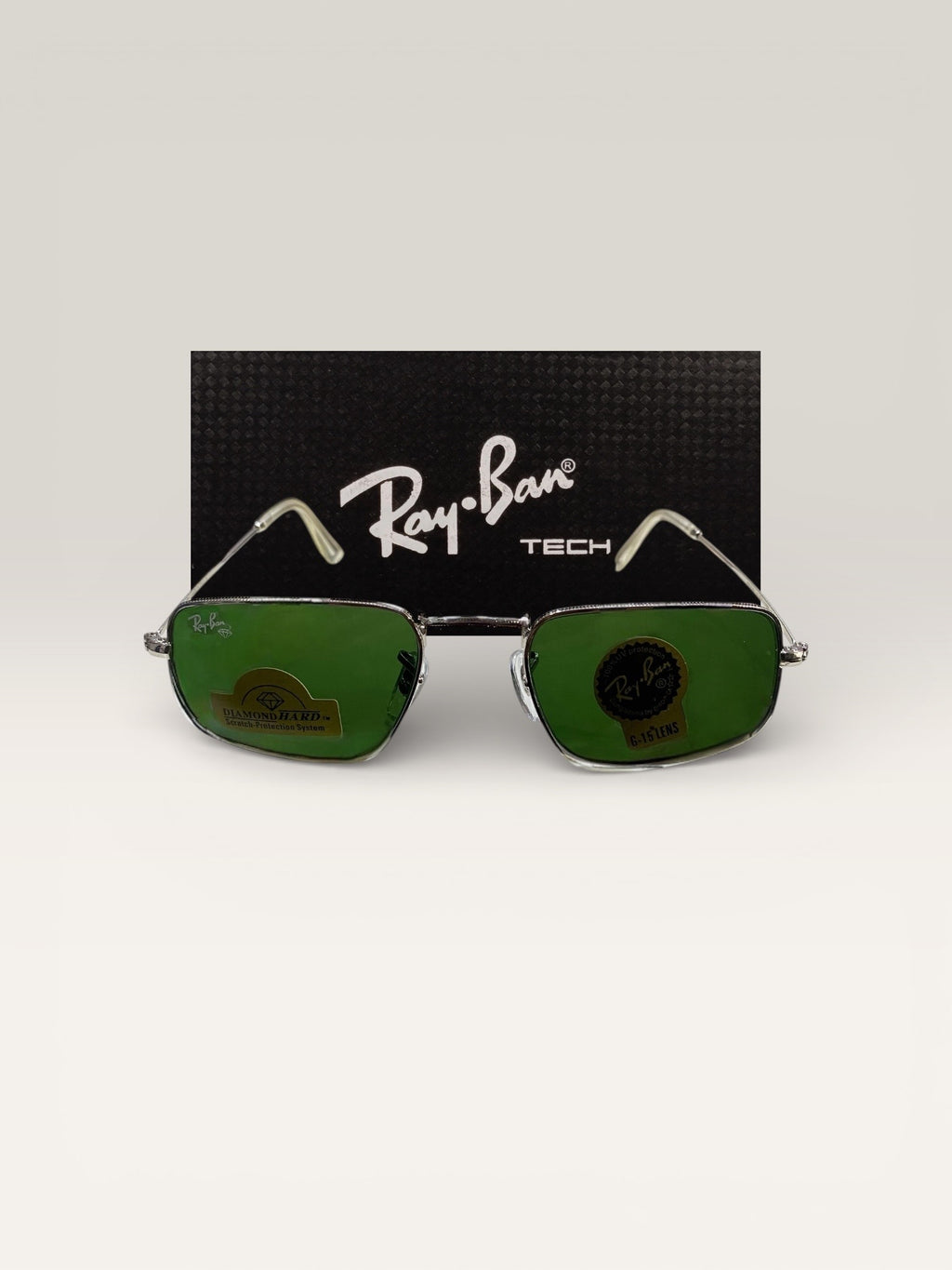 RayBan RB 3746 Premium Arista Silver Sunglasses Men - Green