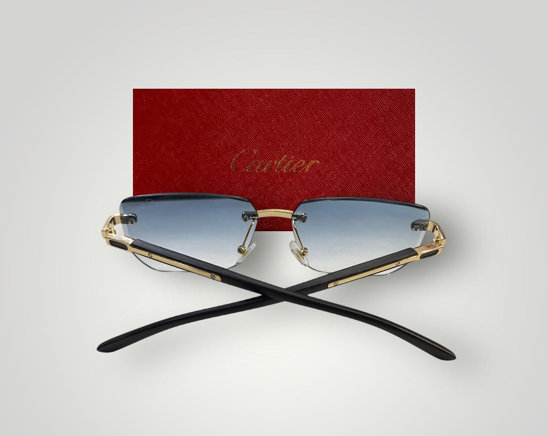 Cartier Luxury Rimless Women Sunglasses - Sky Blue
