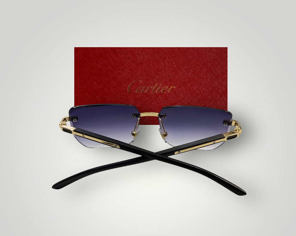 Cartier Luxury Rimless Women Sunglasses - Purple