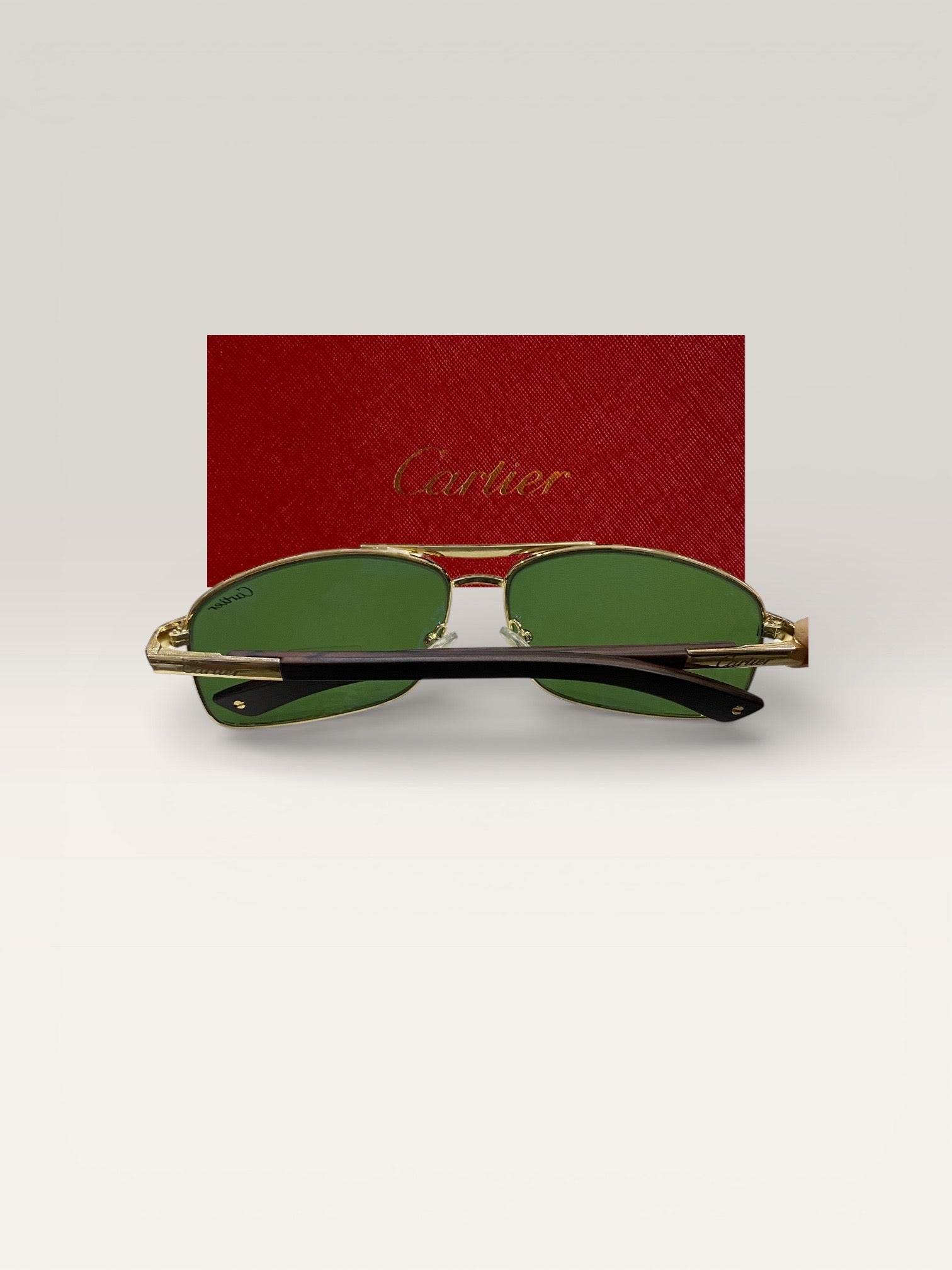 Cartier France - Premium Golden Sunglasses Unisex - Green