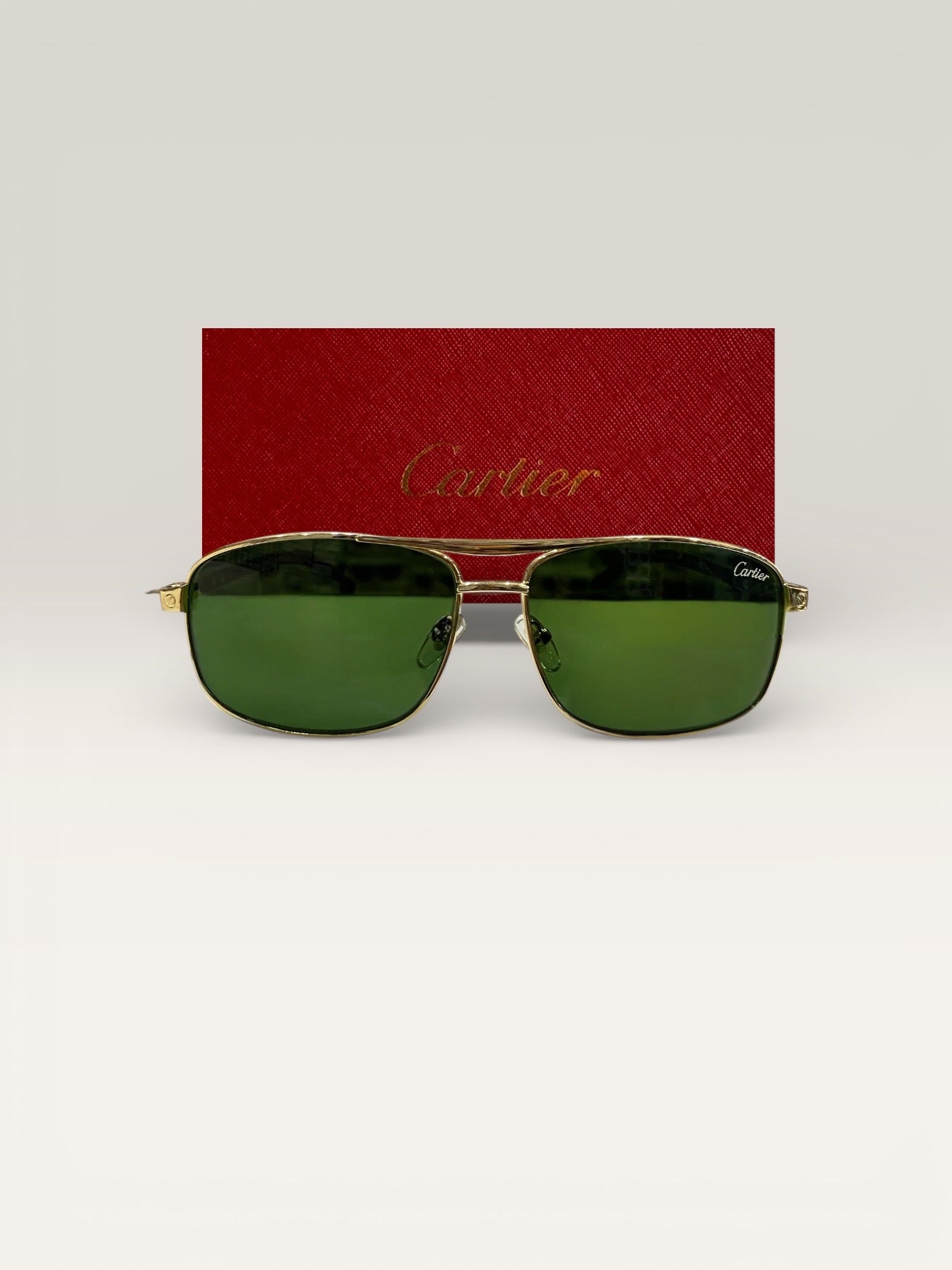 Cartier France - Premium Golden Sunglasses Unisex - Green