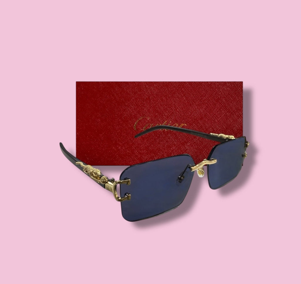 Premium Cartier Rimless Women Sunglasses - Blue