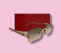 Premium Cartier Rimless Women Sunglasses - Brown